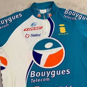 Nalini Bouygues Telecom UCI ProTour Cycling Jersey Mens Size 5 Teal White Italy